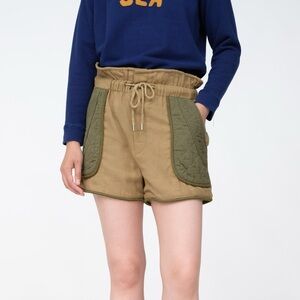 Sea O'keefe Quilted Shorts Olive - Size 2